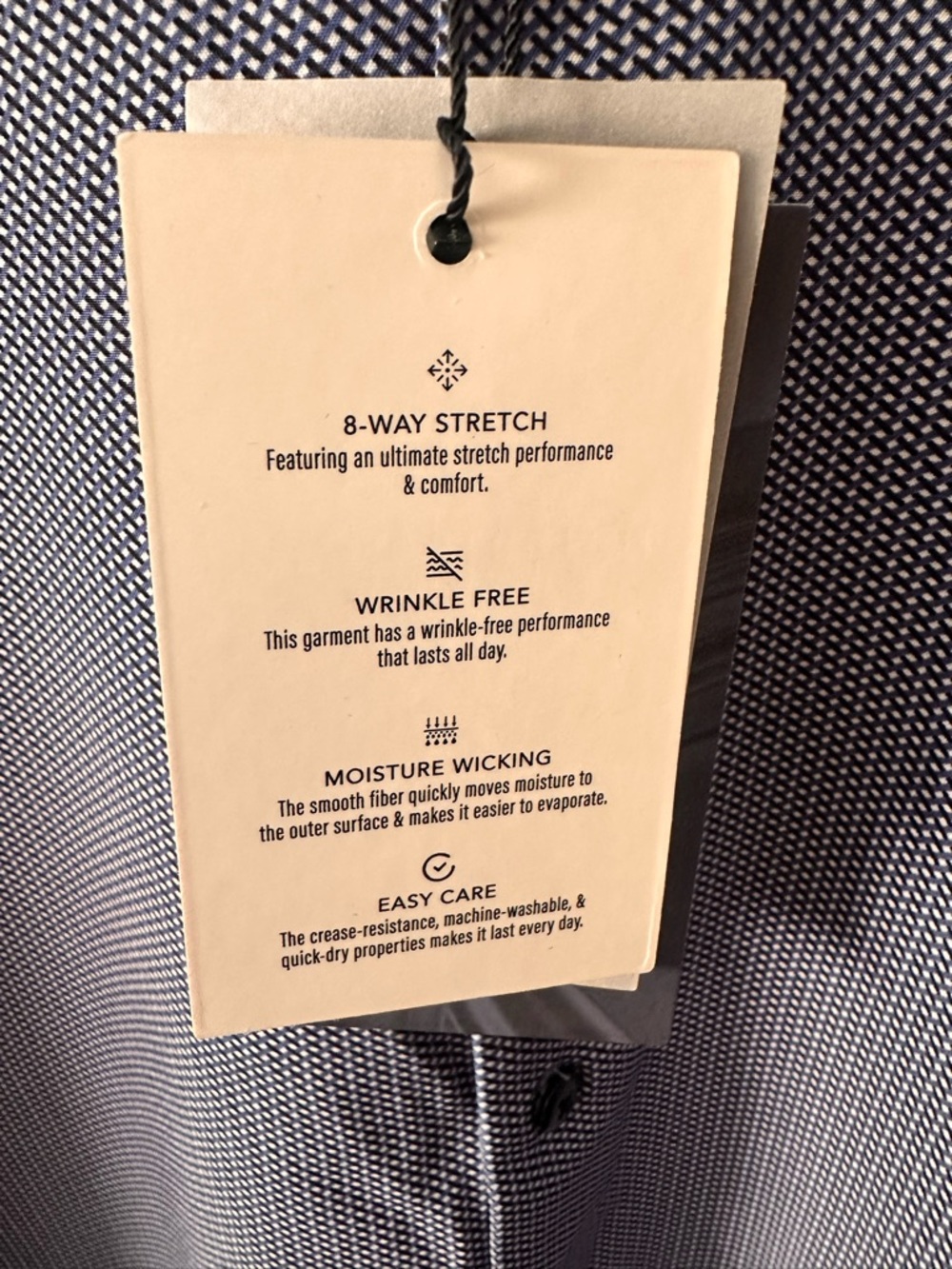 Cactus Man Blue Micro-Pattern Casual Button-Down Shirt - Picture 7 of 12